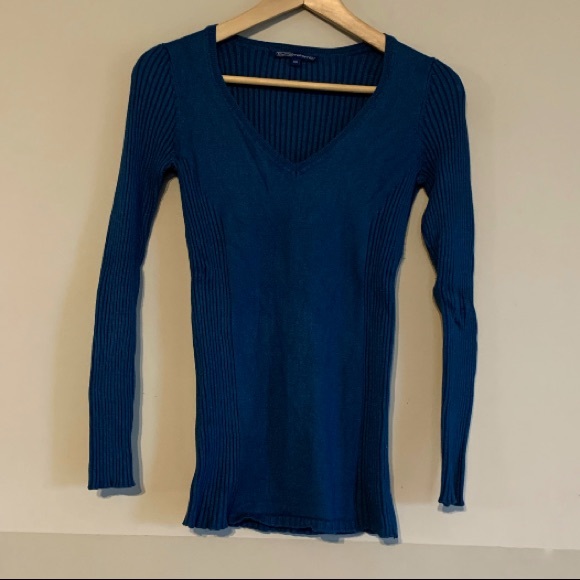 Thyme Maternity Teal Stretch Knit Sweater, size M - Picture 4 of 5